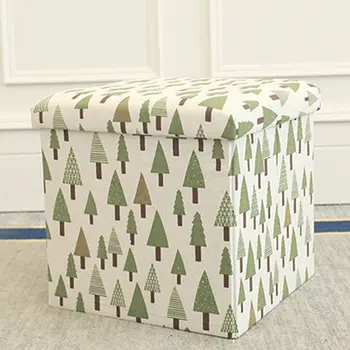

Printed square with lid folding storage stool change shoes stool-Polar bear (Large)