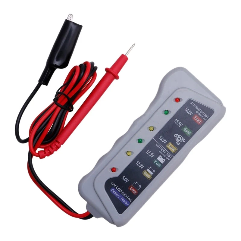 12V 6 Led Display Battery Tester Car Batter / Alternator Monitor Device