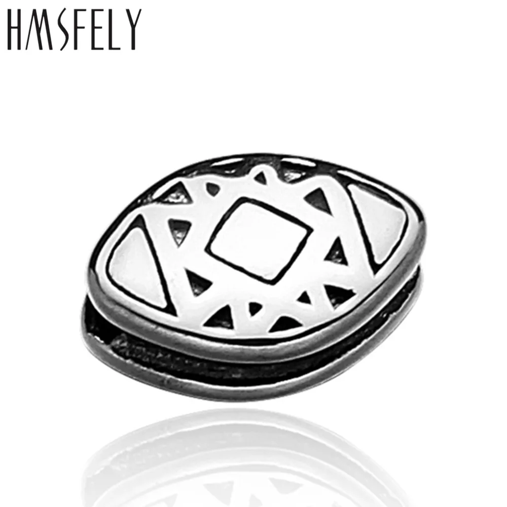 

HMSFELY 316L Stainless Steel Eye Shape Beads Accessories For DIY Beaded Bracelet Making Findings 2mm Small Hole Charm Bead 5pcs