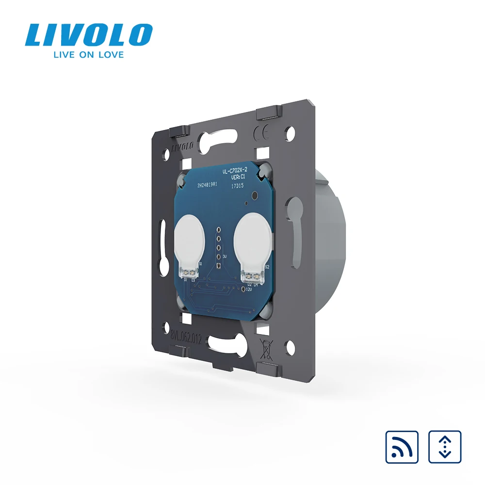 Livolo стандарт ЕС WallTouch занавес дистанционный переключатель слепое управление AC 220