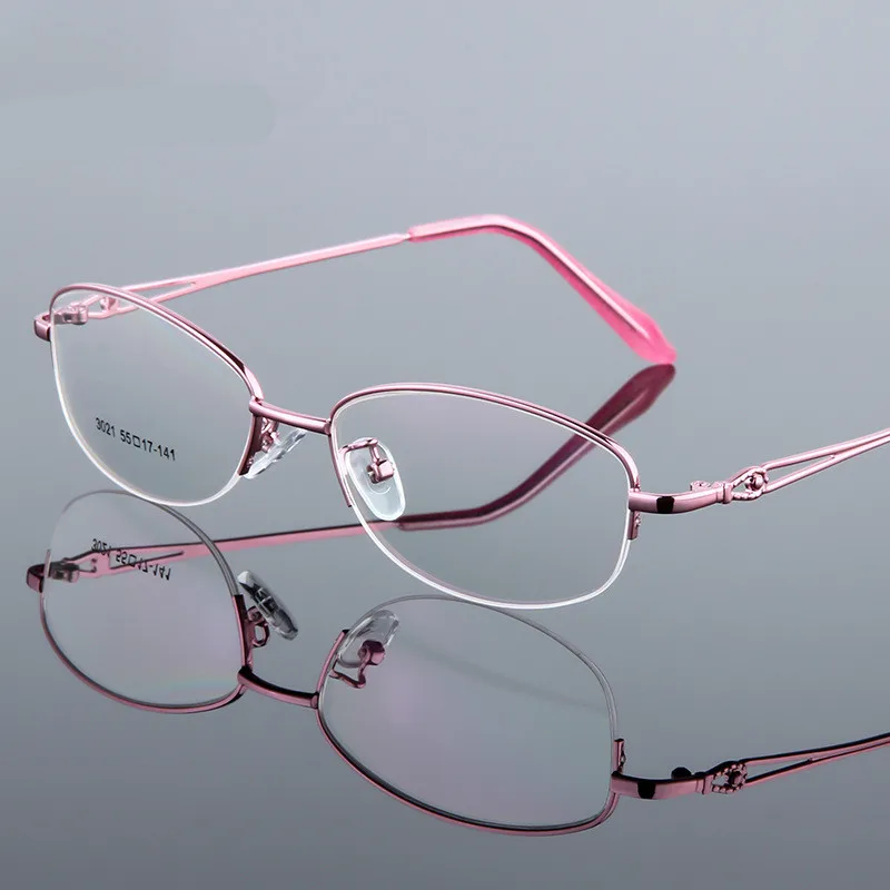 Women Optical Titanium Alloy Eyeglasses Frame for Men Eyewear Flexible Temples Legs IP Electroplating Alloy Spectacles