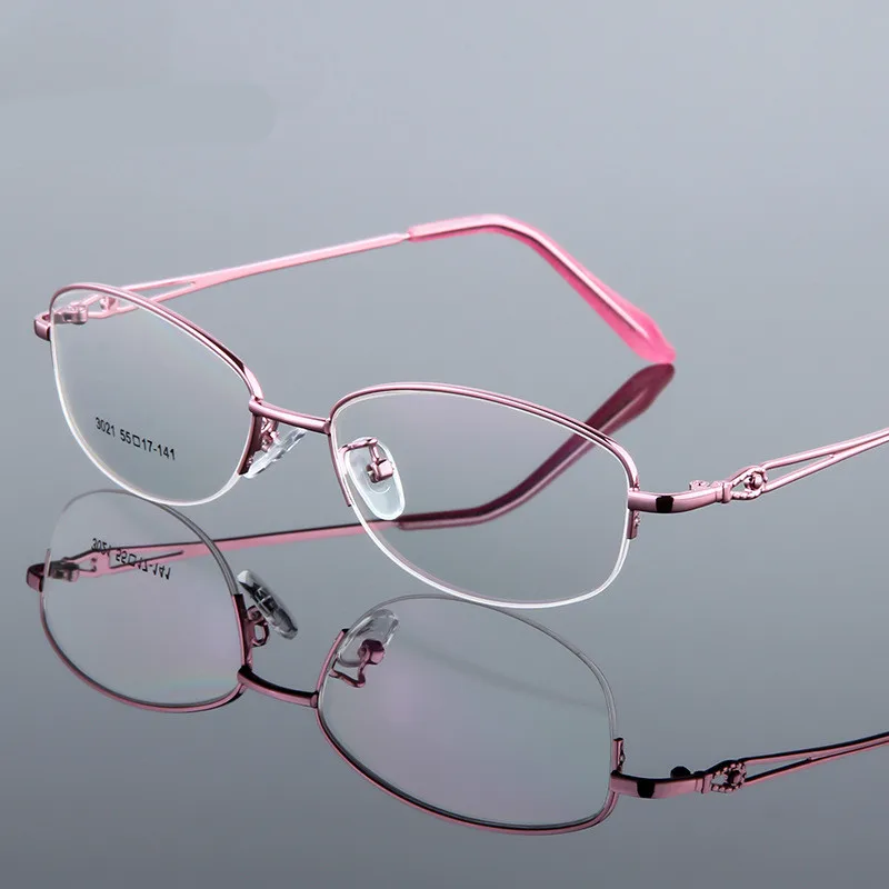 

Women Optical Titanium Alloy Eyeglasses Frame for Men Eyewear Flexible Temples Legs IP Electroplating Alloy Spectacles