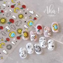 1Pcs Sun Moon Stars Clouds 3D Back glue Nail decal Nail sticker Nail decoration Nail art Nail tool Nail ornamen