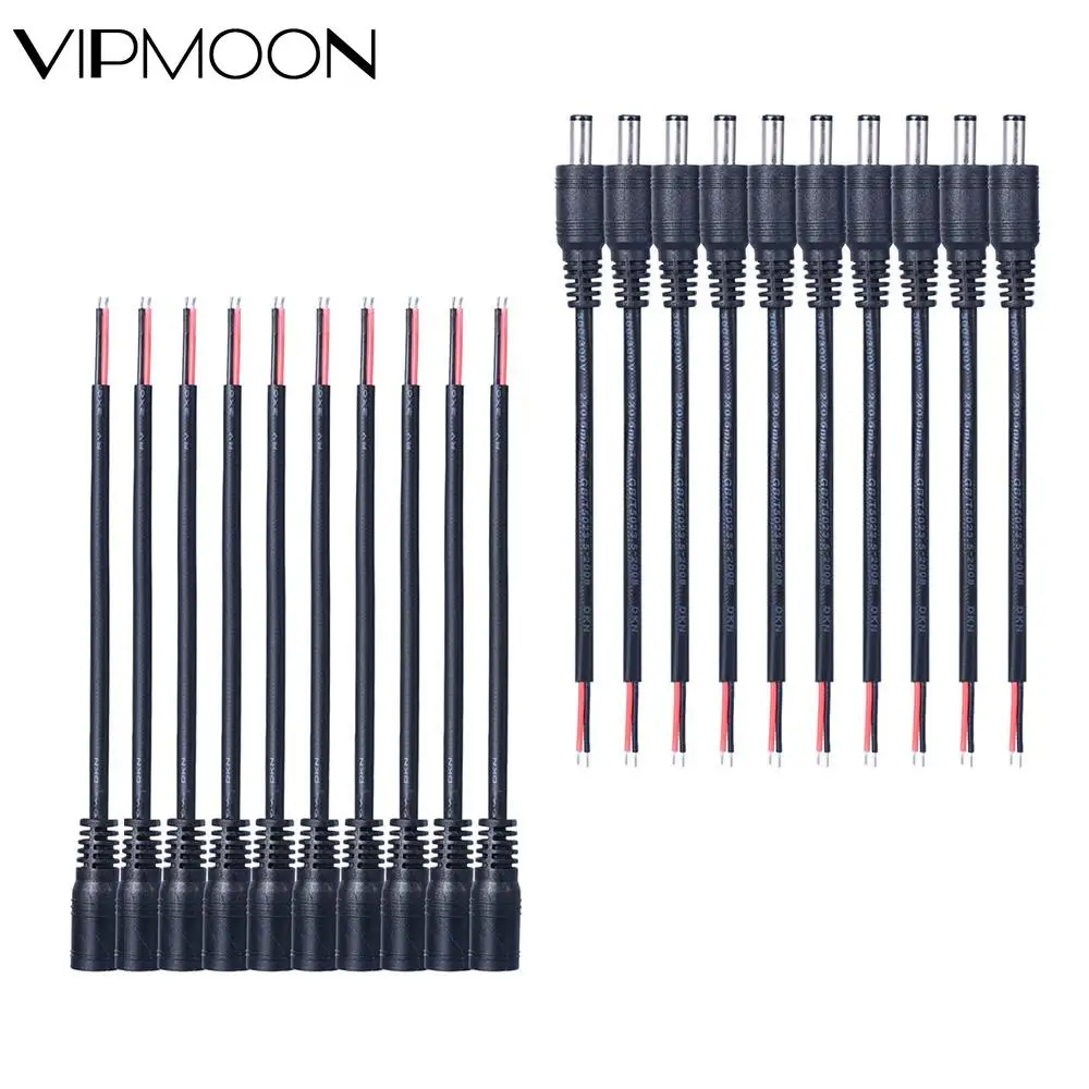 

5/10 шт. 5, 5x2, 1 мм штекер питания постоянного тока и гнездо кабеля разъем адаптера для 3528 5050 светодиодной ленсветильник CCTV