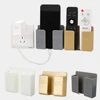 Wall Phone Holder Free-Punch TV Remote Control Storage Box Wall-Mounted Organizer Mobile Phone Charging Storage Holder Rack 1