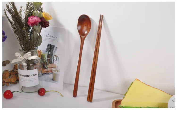 Китайские палочки для еды, экологически чистые портативные деревянные столовые приборы, деревянные палочки для еды и деревянные ложки, дорожный костюм