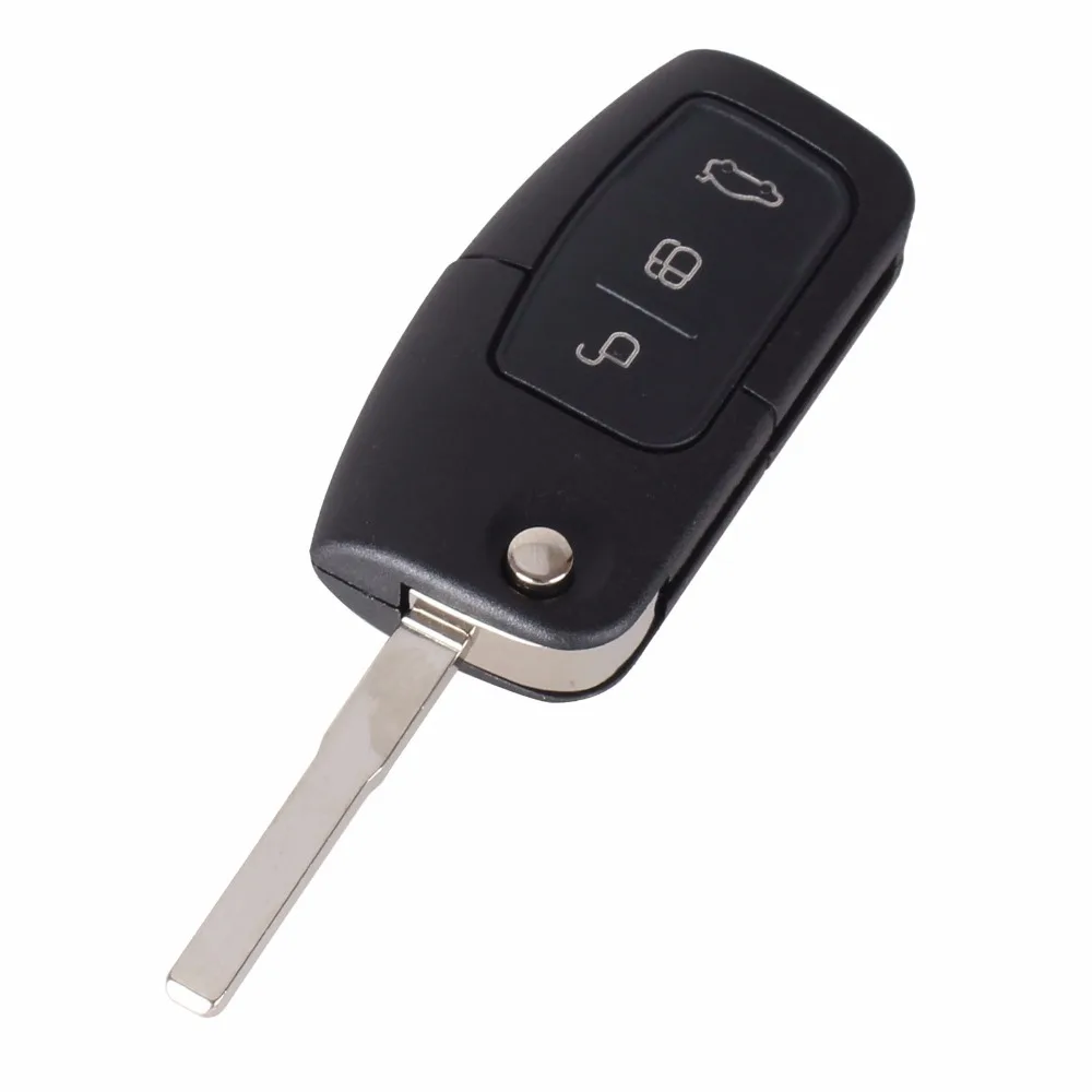 KEYYOU 10X3 Кнопка флип складной модифицированный неразрезанный автомобильный пустой ключ чехол дистанционного брелока для Ford Focus Fiesta C Max Ka чехол для ключа автомобиля