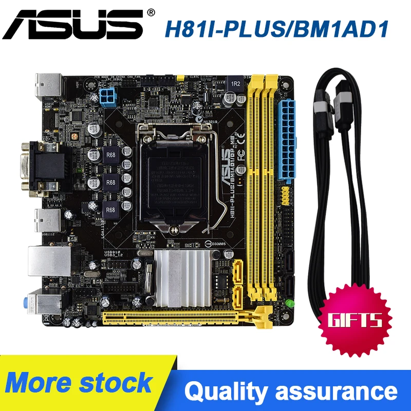 Материнская плата ASUS H81I-PLUS/BM1AD1/DP_MB для настольных ПК Intel H81 LGA 1150 DDR3 двухканальный