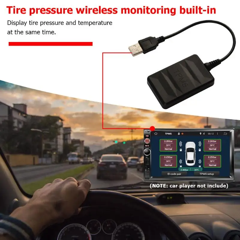 Горячая Прочный USB Android TPMS внутренний Датчик Автомобильная система контроля давления в шинах Система контроля давления в шинах