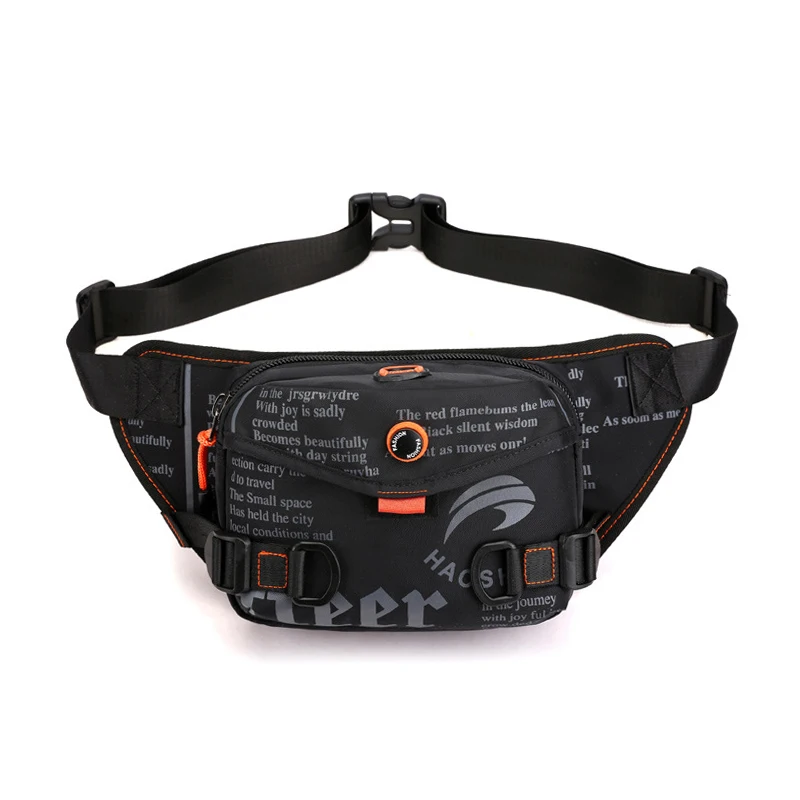 Black Waist Bag Высококачественные нейлоновые водонепроницаемые поясные сумки для мужчин, модные Оксфордские поясные сумки для мужчин, поясные сумки для путешествий через плечо, нагрудные сумки - Цвет: Black Waist Bag