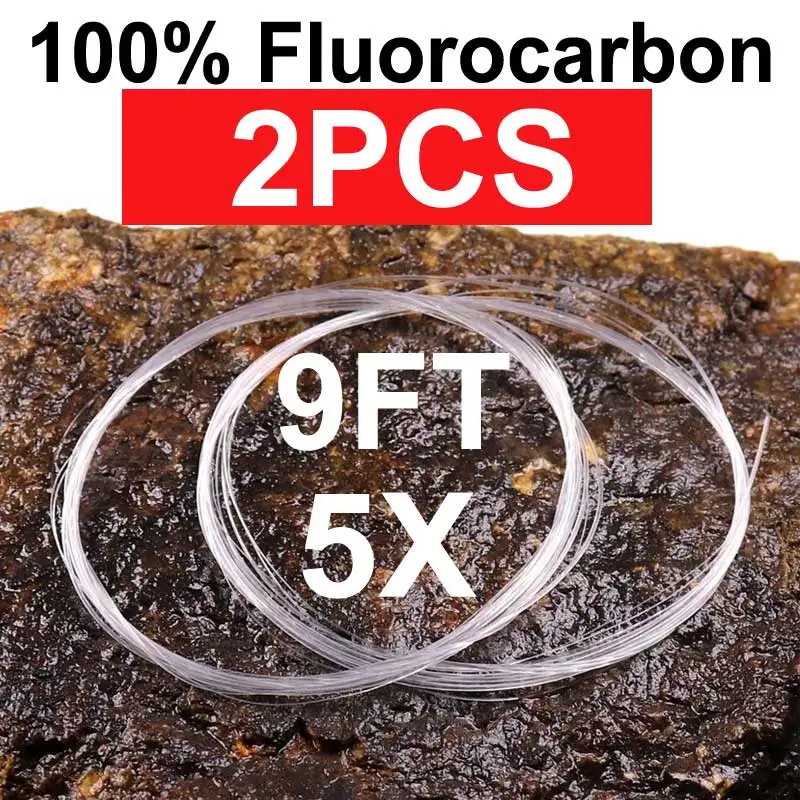 2pc 5X Fluorocarbon 9 футов Wifreo фторуглеродный лидер ловли рыбы нахлыстом палантин линия свежий форель нахлыстом чистый палантин Размер 0X-7X 2 шт./лот - Цвет: 2pc 5X Fluorocarbon