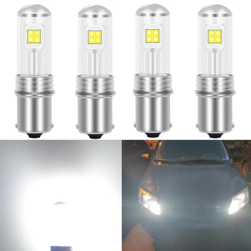 

4x 40W Auto LED Brake Lights 1156 1157 P21W BA15S BAY15D 6500K Car Turn Signal Reversing Lights For Bmw E60 F30 Golf 7 4 Focus 2