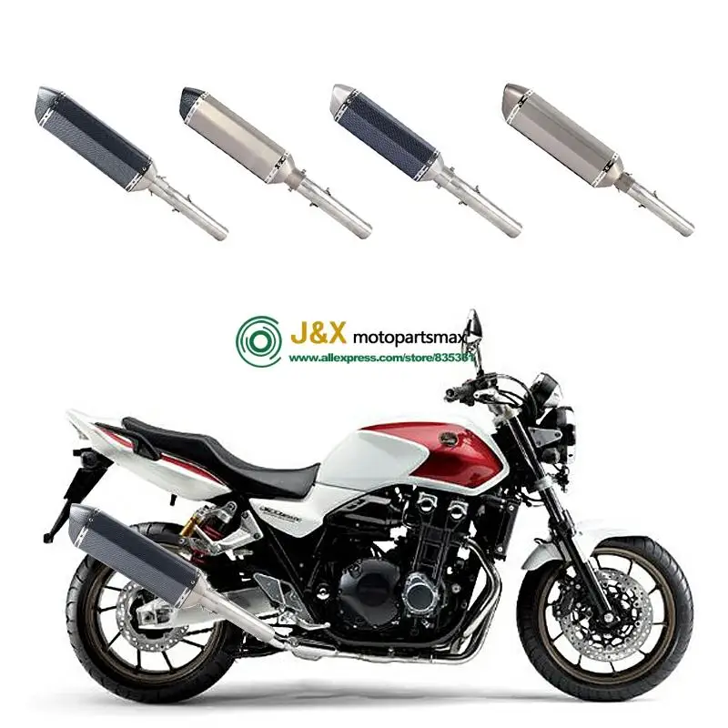Motorcycle Full System Exhaust Muffler Escape db killer Slip On For Honda CB1300 CB 1300 Middle Contact Pipe 2003 to 2013