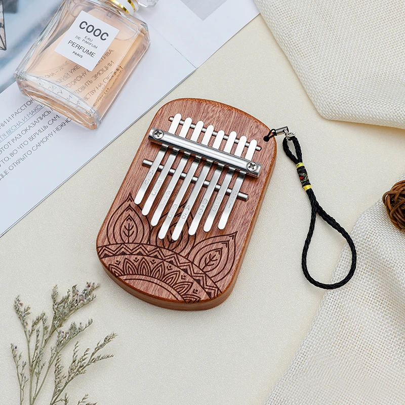 Пианино Kalimba с африканскими пальцами 8 клавиш красное дерево клавиатура