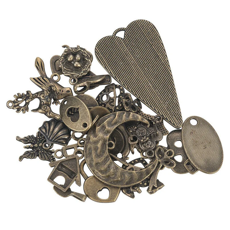 

50g/bag Vintage Bronze Mixed Beads Charms Flower Leaf Tibetan silver Beads for Jewelry Making Diy Pendants