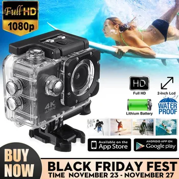 

Action Camera 4K With Romote Control Ultra HD 30fps WiFi 2.0 170D Underwater Waterproof Helmet Video Recording Camera Sport Cam