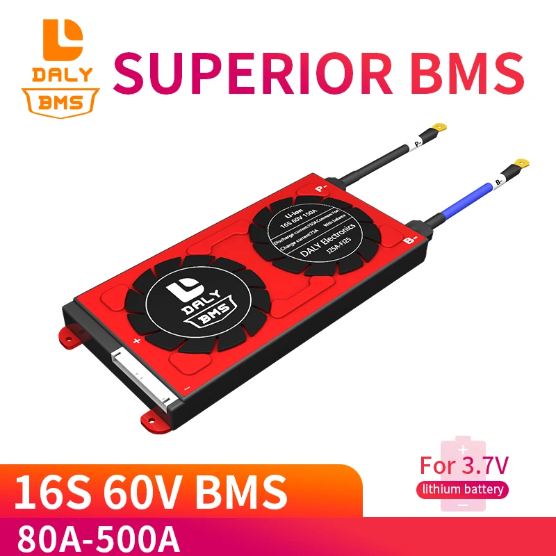 Защитная плата 60 в Li Ion BMS 16S 80A 100A 500A PCM с балансиром для электромобиля EBike скутера