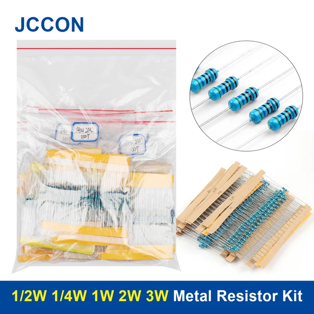 Metal Film Resistor 1/4W 1/2W 1W 2W 3W 5W 1% Precision Color Ring 1 Ohm-1K-1M Five Color Ring Resistor Made In China - Foto 4