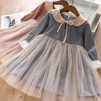 

girls princess dresses 2019 Autumn cotton plaid tulle dress kids fashion high-grade girls Boutique dress wholesale clothes