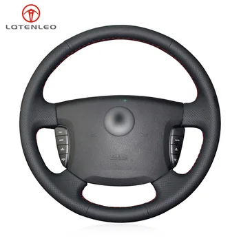 

LQTENLEO Black PU Artificial Leather DIY Hand Sew Car Steering Wheel Cover For Ssangyong Actyon Kyron