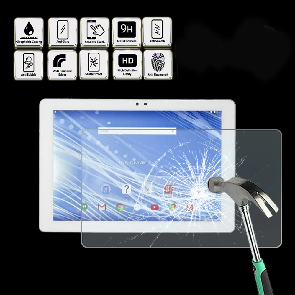 

For INSIGNIA Flex 10.1" NS-P16AT10 - Tablet Tempered Glass Screen Protector Cover Screen Film Protector Guard Cover
