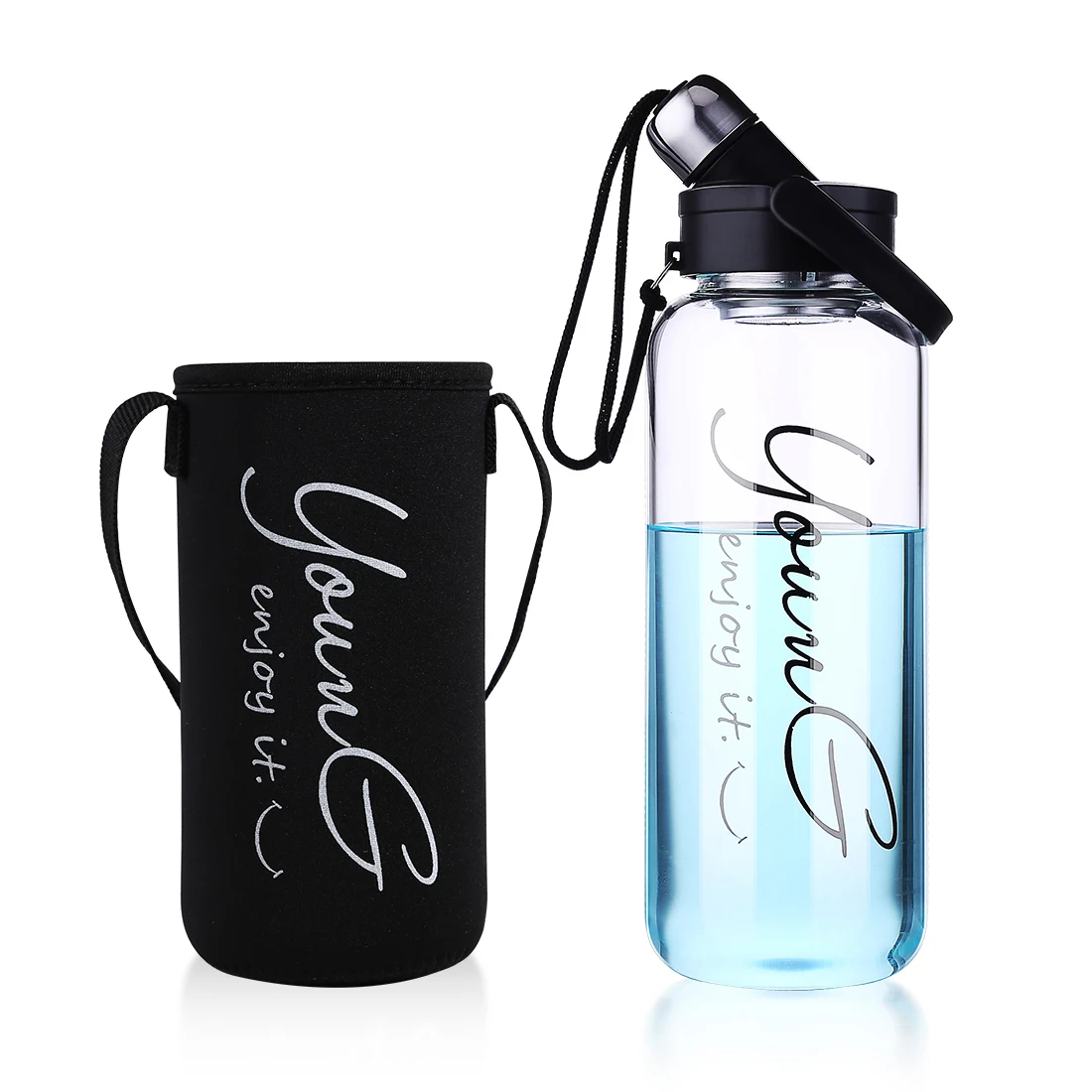 

Large Glass Bottle for Water Outdoor Portable High Borosilicate Glass Sports Water Bottle With Tea Filter Drinkware 750ml&1200ml