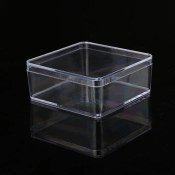 

High transparent square plastic box with lid Jewelry Component Accessorie Makeup Organizer Office desktop Sundries storage case