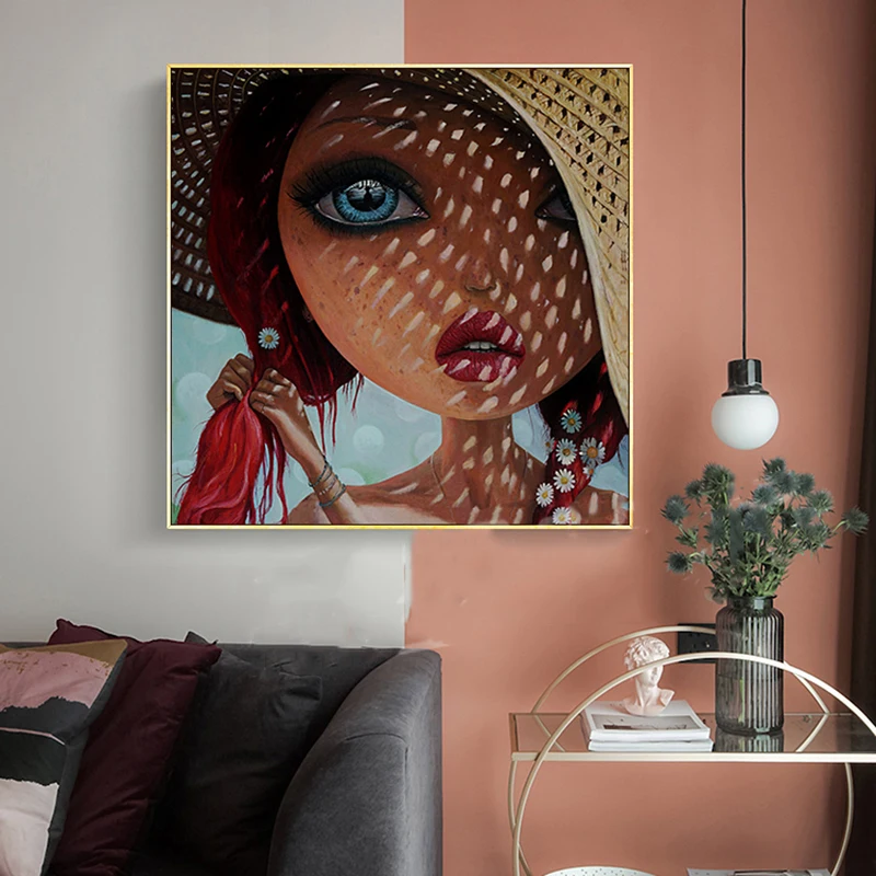 

Cartoon Posters and Prints Canvas Painting Portrait Print Cute Sexy Girl Wall Pictures for Living Kids Room Cuadros Home Decor