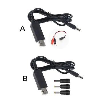 

QC 3.0 USB to DC 5V-12V Adjustable Voltage Power Cable for Router Fan IP Camera M5TD