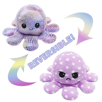 

Peluche Octopus Reversible Plush Stuffed Toy Cute Reversible Flip Octopus Plush Children Christmas Gift