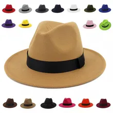Фетровая шляпа для мужчин и женщин Классическая винтажная шапка