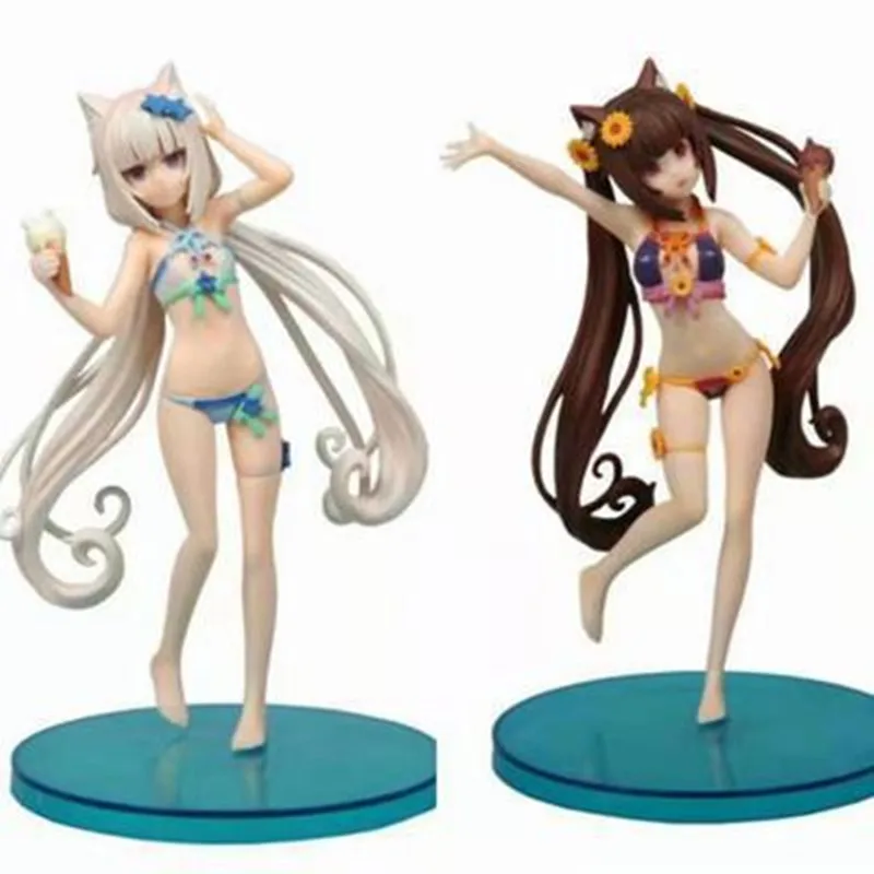 Аниме Фигурка 17 см NEKOPARA chocolat ванильный Купальник Модель ПВХ Действие Figrue куклы игрушка модель подарок