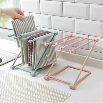 

Bathroom Towel Hanging Rack Shelf Kitchen Dish Cloth Dishcloth Hanger Foldable Vertical Rag Mug Rack Holder Cup Storage