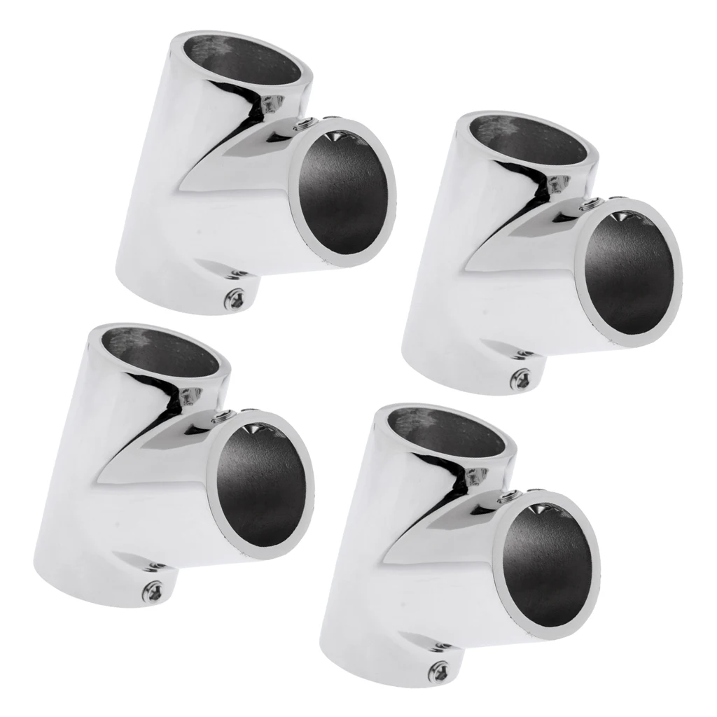 4 Pieces Boat Hand Rail Fitting 1 Inch 25MM 60 Degree Tee - 316 Stainless Steel for Marine RV Yacht