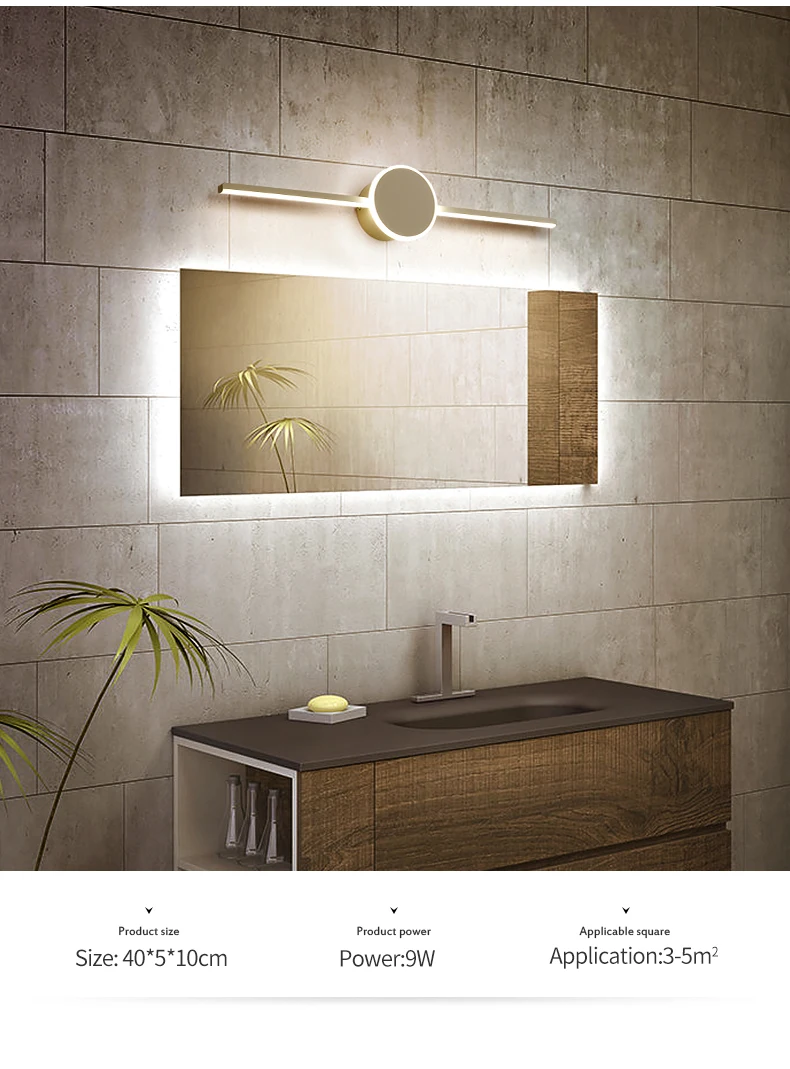 led mirror lamp modern minimalist bathroom bathroom cabinet makeup lamp Nordic bathroom strip wall lamp plug in wall lamp