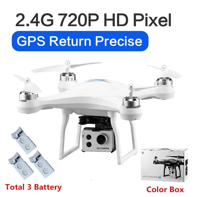 Радиоуправляемый Дрон S2 gps Дроны с 5G WiFi 1080P HD широкоугольная электронная камера gps Intellgent следующий Квадрокоптер Fly 18 mins игрушка - Цвет: 720P-Color Box-W3
