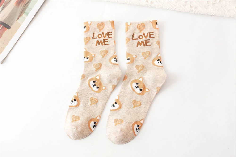 Nette Tier Koreanischen Stil Frauen Katze Panda Hund Bär Cartoon Socken Weiche Baumwolle Casual Sport Streetwear Dropship – Detail 17