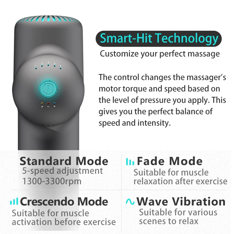 Booster Massage Gun Electric Neck Massager Smart Hit Fascia Gun for Body Massage Relaxation Fitness Muscle Pain Relief 6