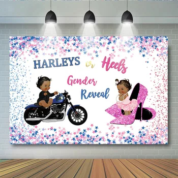 

Harleys Or Heels General Reveal Photography Background Motobike High Heels Shiny Stars Backdrops Princes Newborn Photobooth