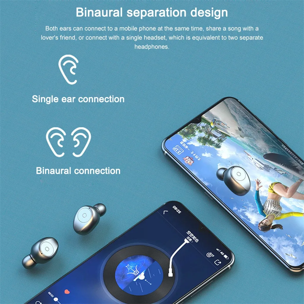 Twins Touch Bluetooth 5 наушники спортивные стерео Беспроводная гарнитура 6D звук динамик беспроводные наушники Blutooth наушники гарнитура