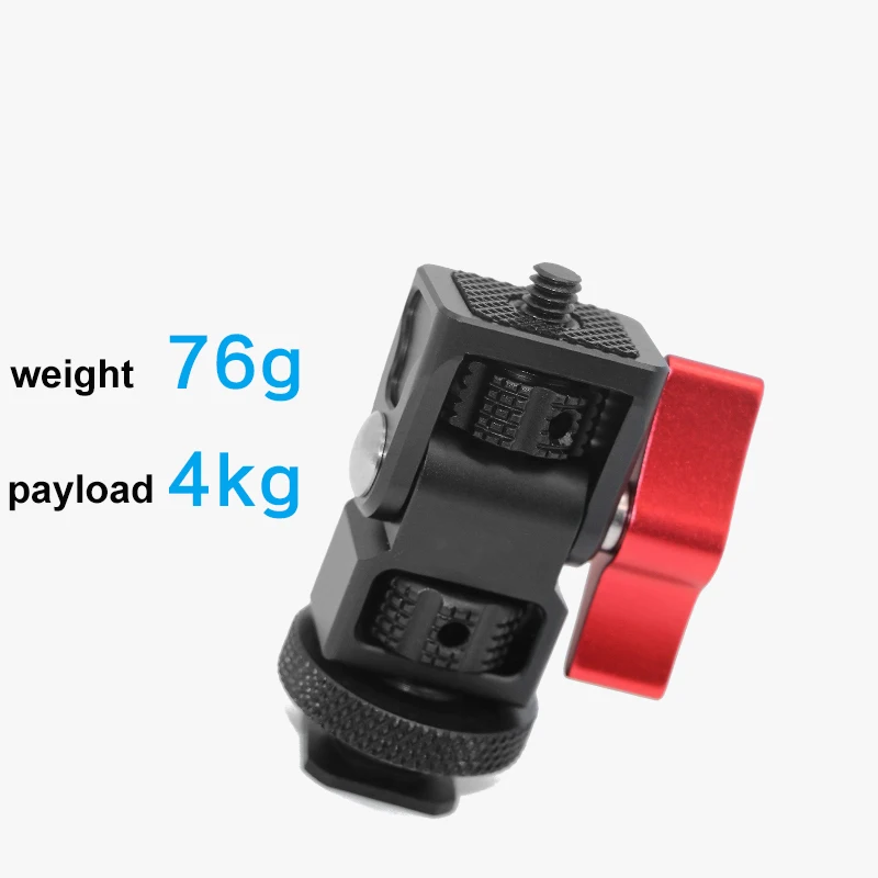 Hot Shoe Adjustable Mount Holder on-Camera Monitor Bracket Stand 1/4'' screw for Video Camera Monitor Fill light Flash