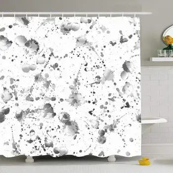 

Shower Curtain Set with Hooks 72x78 Dye Watercolor Splatter Pattern Drawn Abstract Beauty Backdrop Creativity Textile Fashion