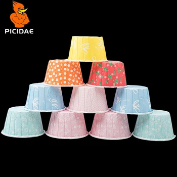 

Round paper cup for cake Baking mould Toast Non-stick tray High temperature resistance Oven bread Home Packaging glue coated M