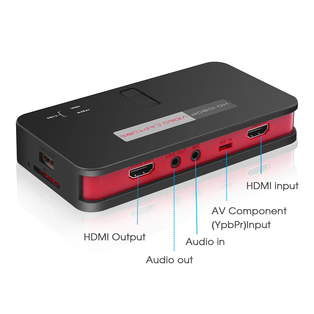 

HD Game Capture for EZcap 284 1080P AV/Ypbpr Video Capture Recorder Box into USB Disk SD Card For Xbox360/One PS3/4
