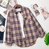 2022 Plaid Shirts Women Top And Blouses Long Sleeve Oversized Cotton Ladies Casual Blusas One Pocket Loose Female Checked Shirt ► Photo 3/6