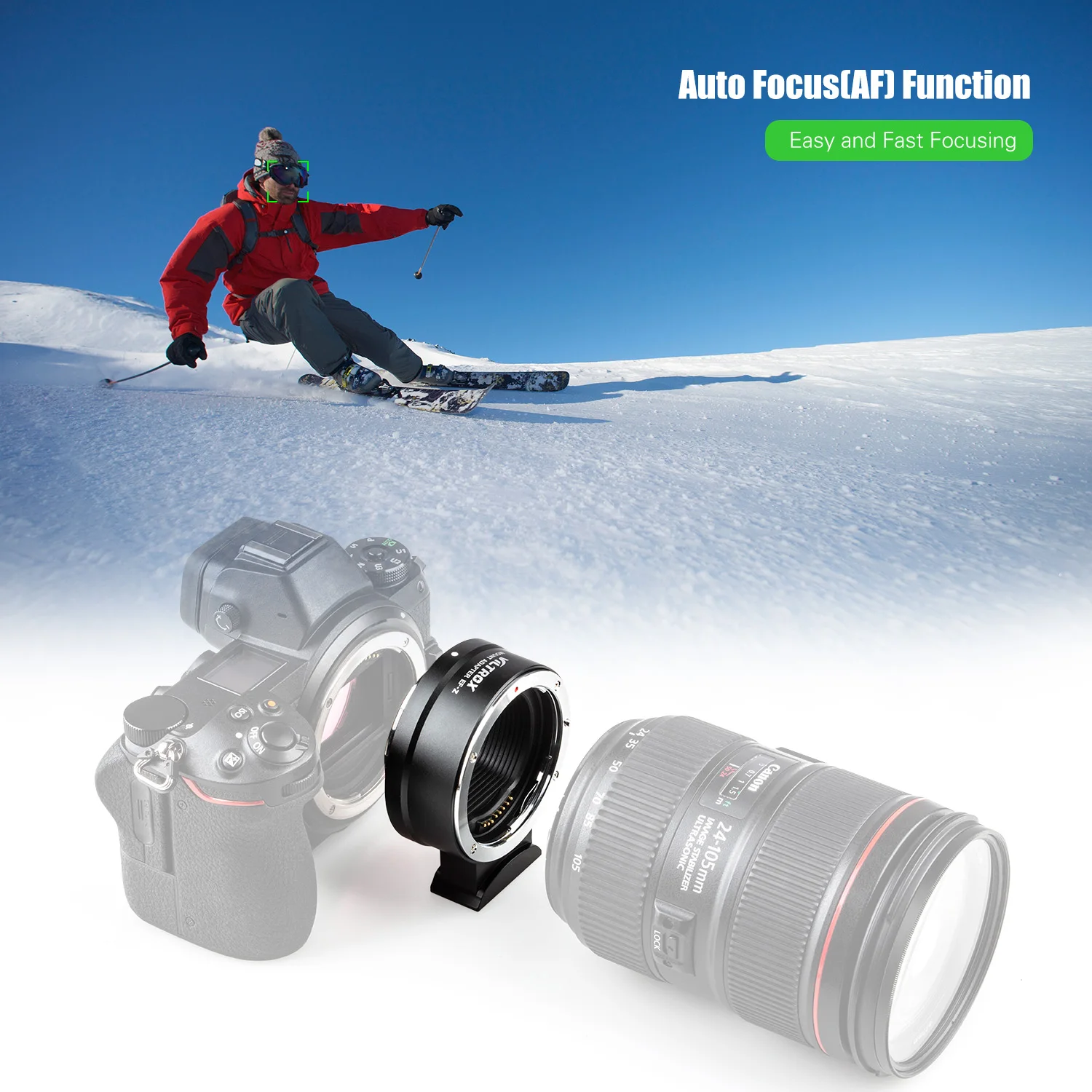 Кольцо адаптер Viltrox для крепления объектива с автофокусом Canon EF/EF Z объективов