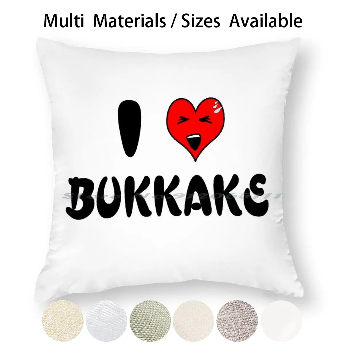 I Love Bukkake Pillow Case Throw Pillow Cover Cotton Linen Flax Sex Act