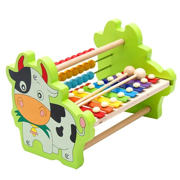 

Manufacturers Wood Cow zhu suan jia Children'S Educational Toy Wooden Hand Knock Xylophone Preschool Education Calculation Frame