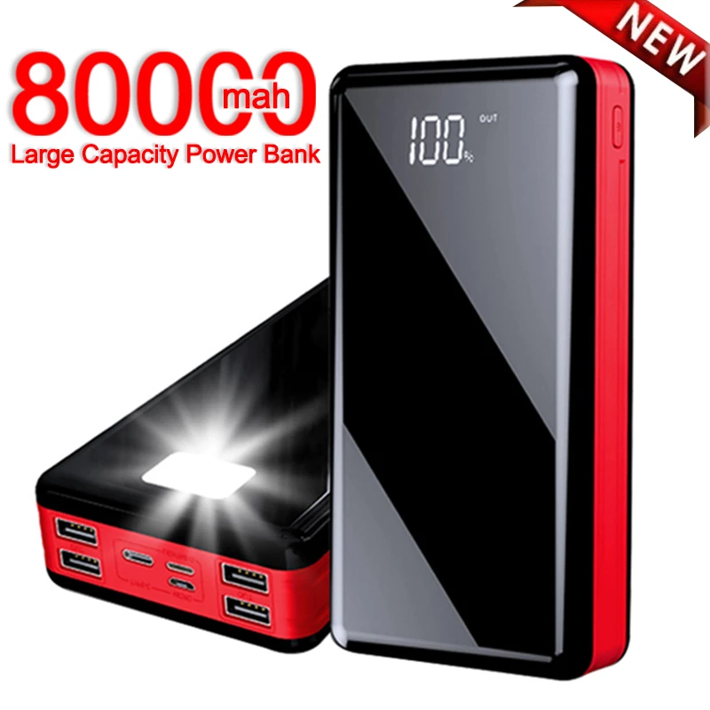 powerbank 40000mah 80000MAh Portable Fast Charging High Capacity Mobile Power Bank with 4USB SafeTravel Outdoor for IPhone Xiaomi Samsung usb c power bank
