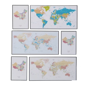 

3 Set 1/12 Dollhouse Miniature Mini World Map + CHINA Map Simulation Furniture Model Toys for Doll House Decoration